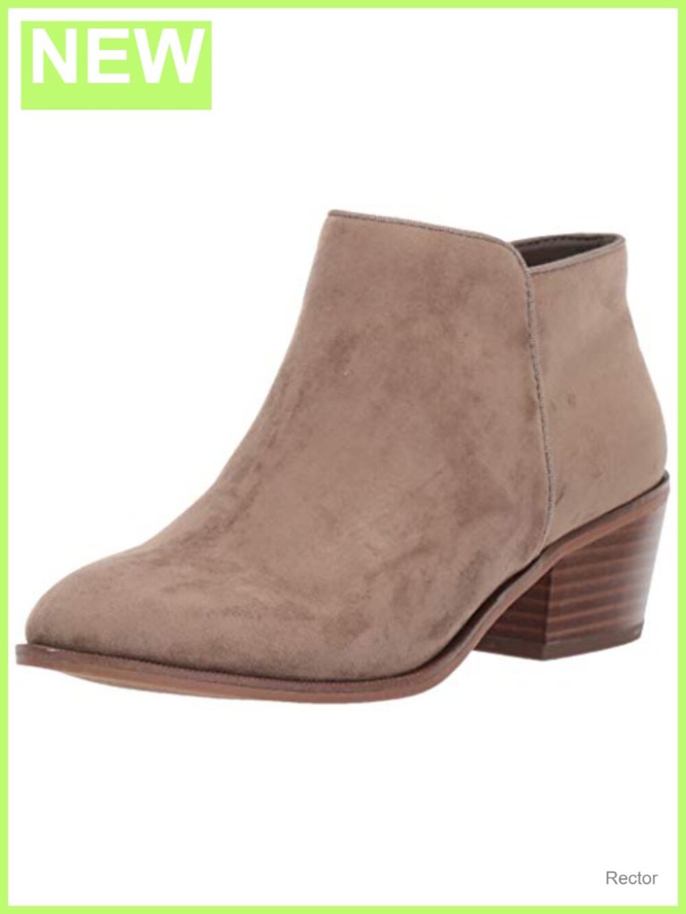 Women's Low Heel Ankle Boots Side Zipper Stacked Block Heel Faux Suede